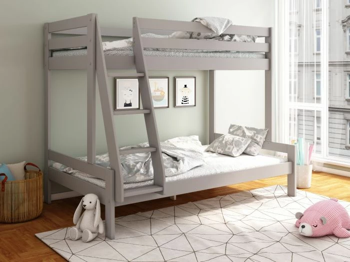 Astral Solid Wood Triple Bunk Bed With Optional Drawers In Grey 4 Astral Solid Wood Triple Bunk Bed With Optional Drawers In Grey - Image 2