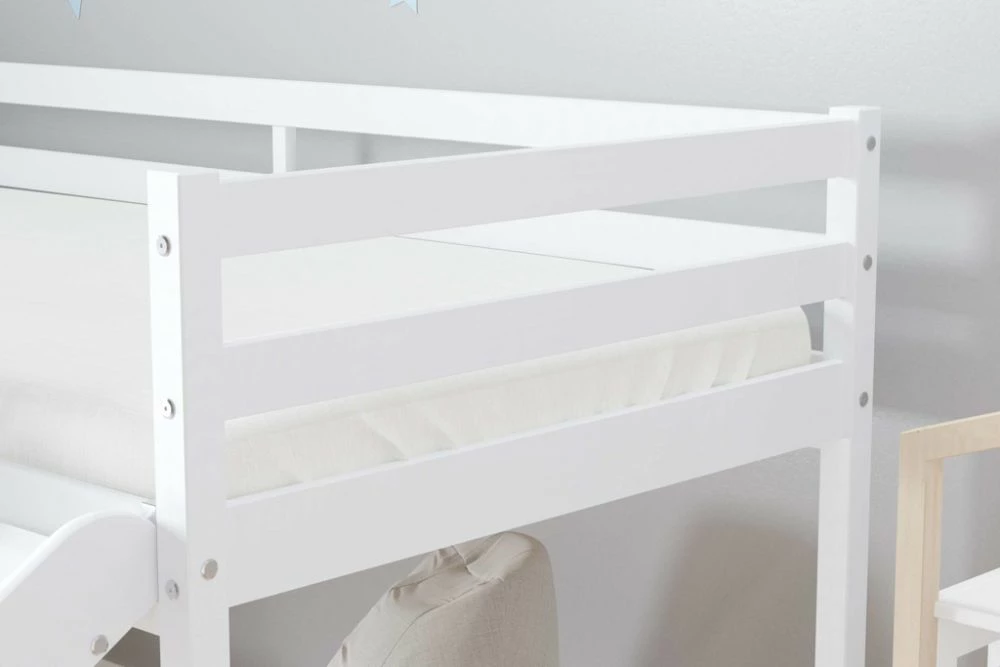 Birlea Frankie White Mid Sleeper Bed With Slide 4 Birlea Frankie White Mid Sleeper Bed With Slide - Image 2