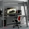 Astral Solid Wood Gaming High Sleeper Bed & Desk In Grey -bedding sale fterhsg 2