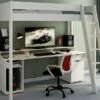 Astral Solid Wood Gaming High Sleeper Bed & Desk In White -bedding sale fterhsw icgi b 3
