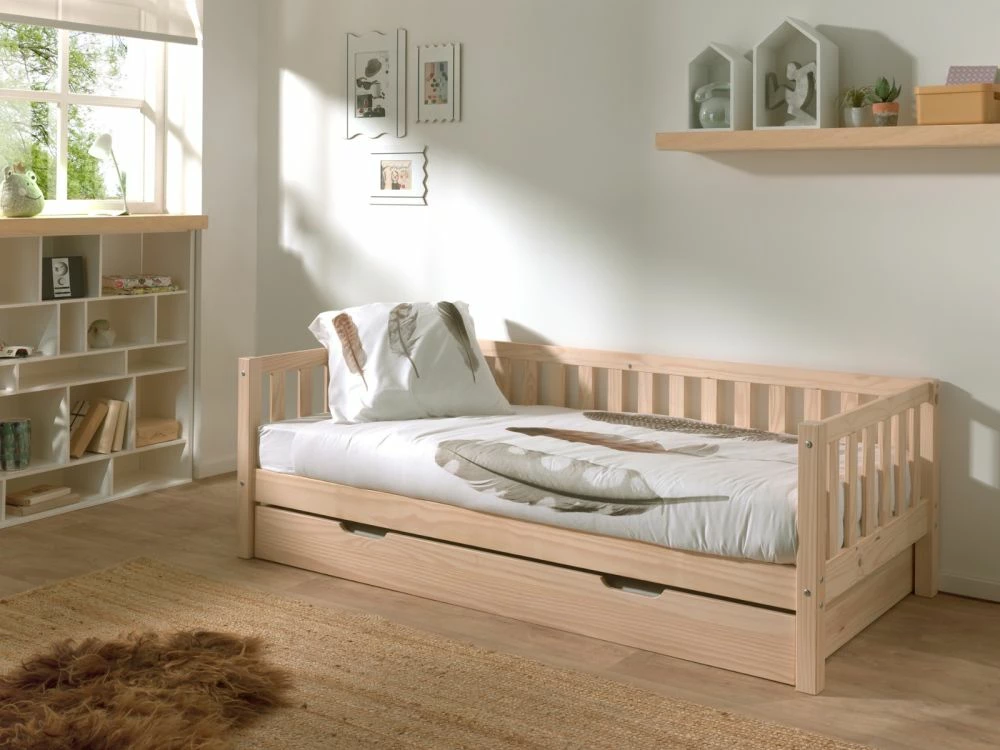 Vipack Fritz Day Bed In Milky Pine With Underbed Trundle 3 Vipack Fritz Day Bed In Milky Pine With Underbed Trundle