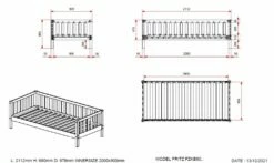 Vipack Fritz Day Bed In Milky Pine -bedding sale fzco90rb10 03