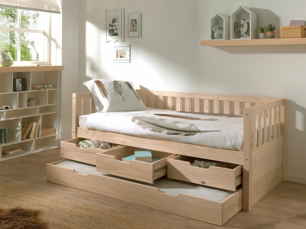 Vipack Fritz Captains Bed In Milky Pine With Underbed Trundle Drawer 3 Vipack Fritz Captains Bed In Milky Pine With Underbed Trundle Drawer