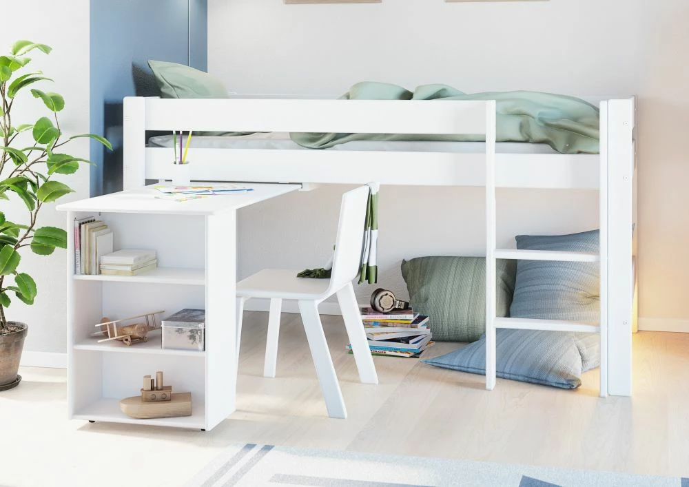 Steens Galaxy Mid Sleeper Bed In Surf White With Pull Out Desk 3 Steens Galaxy Mid Sleeper Bed In Surf White With Pull Out Desk