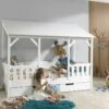 Vipack Kids House Bed With White Roof -bedding sale hbco0314 06