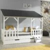 Vipack Kids House Bed With Black Roof 2 Vipack Kids House Bed With Black Roof -bedding sale hbco0318 02