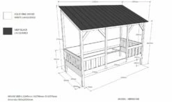 Vipack Kids House Bed With Black Roof -bedding sale hbco0318 03