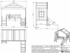 Vipack Kids House Bed With Ladder And Slide 9 Vipack Kids House Bed With Ladder And Slide -bedding sale hbgb9014 03