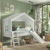 Vipack Kids House Bed With Ladder And Slide 2 Vipack Kids House Bed With Ladder And Slide -bedding sale hbgb9014 04