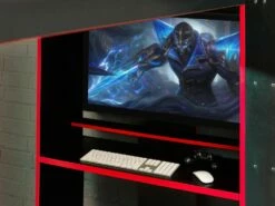 Julian Bowen Impact Gaming Bunk Bed In Black & Red -bedding sale imp001 impact gaming bunk black red detail 1