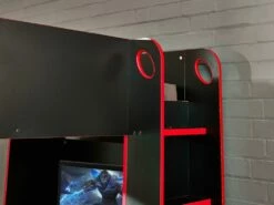 Julian Bowen Impact Gaming Bunk Bed In Black & Red -bedding sale imp001 impact gaming bunk black red detail 2