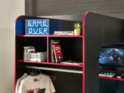 Julian Bowen Impact Gaming Bunk Bed In Black & Red -bedding sale imp001 impact gaming bunk black red detail 3