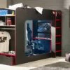 Julian Bowen Impact Gaming Bunk Bed In Black & Red -bedding sale imp001 impact gaming bunk black red roomset 1