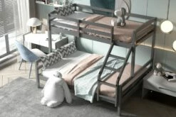 Jackson Triple Bunk Bed In Grey -bedding sale jackson triple grey 3