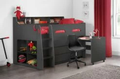 Julian Bowen Jupiter Mid Sleeper Cabin Bed In Anthracite Grey