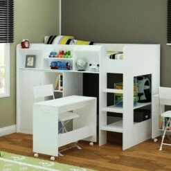 Flair Wizard High Sleeper Storage Station In Solid White
