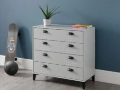 Julian Bowen Onyx Double Bed In Satin Grey -bedding sale lakers 4 drawer chest roomset 4.3 1