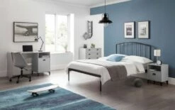 Julian Bowen Onyx Double Bed In Satin Grey