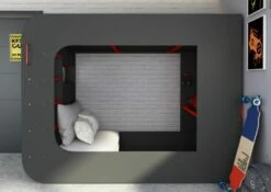 Trasman Pod Solo 2 Gaming High Sleeper Bed With Grey Futon + FREE Wireless Charger 16 Trasman Pod Solo 2 Gaming High Sleeper Bed With Grey Futon + FREE Wireless Charger -bedding sale loft pod solo 2 15