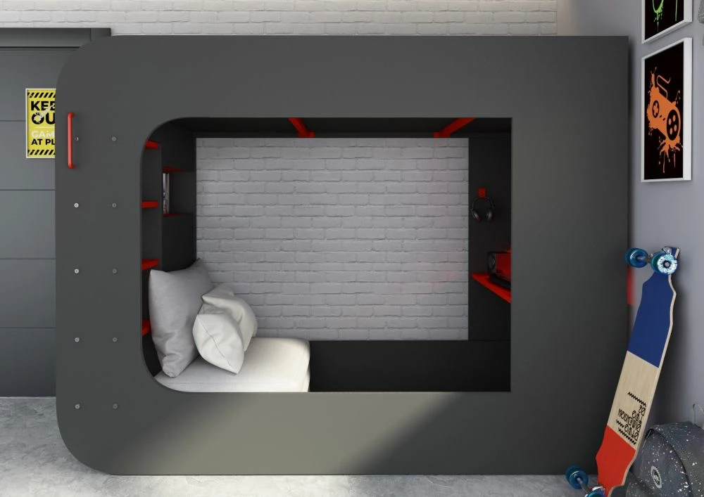 Trasman Pod Solo 2 Gaming High Sleeper Bed With Grey Futon + FREE Wireless Charger 5 Trasman Pod Solo 2 Gaming High Sleeper Bed With Grey Futon + FREE Wireless Charger - Image 3