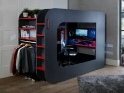 Kids Avenue Trasman POD 1 Gaming High Sleeper Bed + FREE Wireless Charger