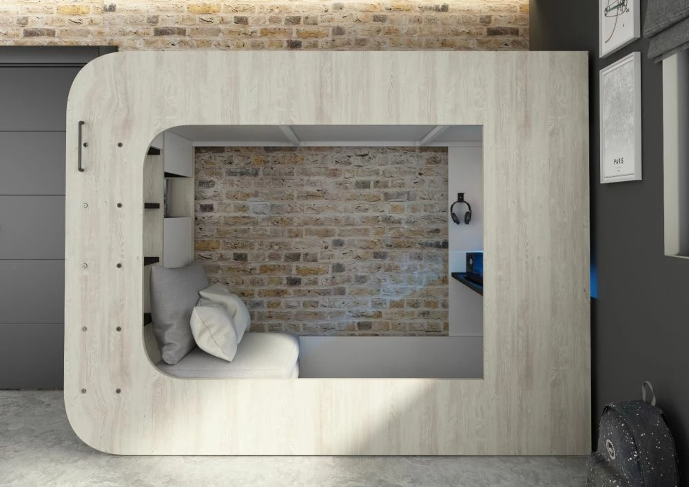 Trasman Pod Solo 4 Gaming High Sleeper Bed With Grey Futon + FREE Wireless Charger 4 Trasman Pod Solo 4 Gaming High Sleeper Bed With Grey Futon + FREE Wireless Charger - Image 2