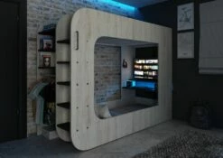 Trasman Pod Solo 4 Gaming High Sleeper Bed With Grey Futon + FREE Wireless Charger 12 Trasman Pod Solo 4 Gaming High Sleeper Bed With Grey Futon + FREE Wireless Charger -bedding sale loftpod solo 4 4