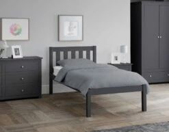Julian Bowen Luna Bed In Anthracite - 3ft Single