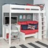 Stompa Uno High Sleeper With Sofa Bed And Cube In White -bedding sale lunos20 0216 r