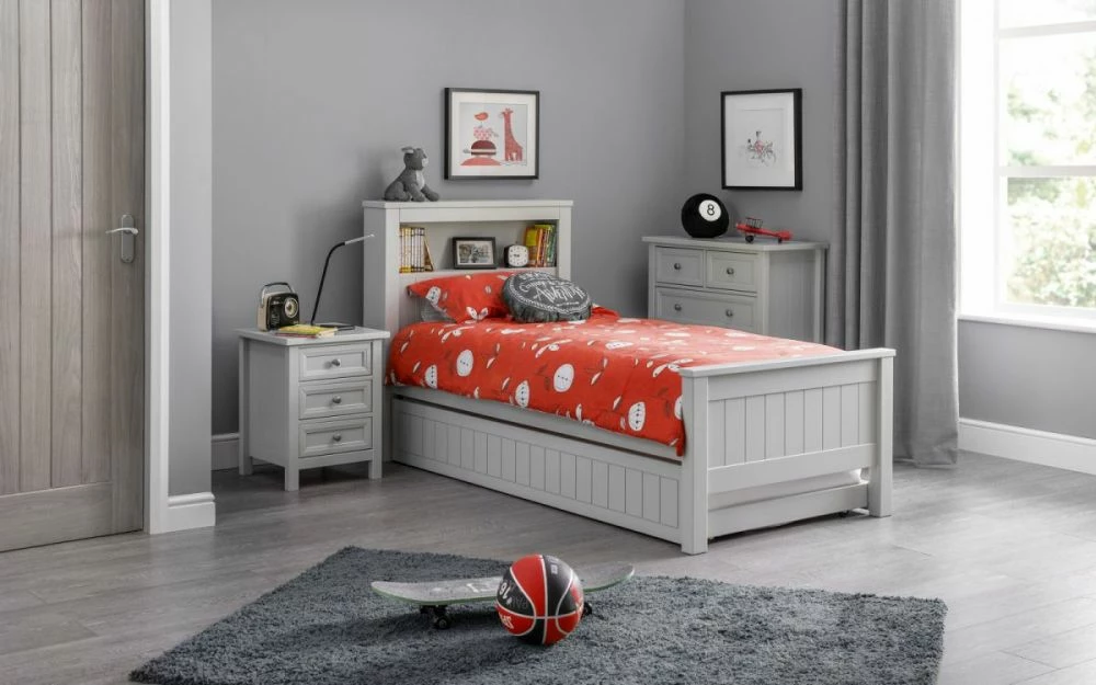 Julian Bowen Maine Bookcase Bed And Underbed Drawer In Dove Grey 3 Julian Bowen Maine Bookcase Bed And Underbed Drawer In Dove Grey