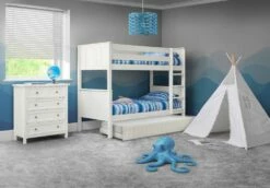 Julian Bowen Maine Bunk Bed In Surf White -bedding sale maine bunk bed with underbed white roomset