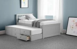 Julian Bowen Maisie Grey Captains Storage Bed With Underbed And Drawers