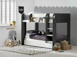 Julian Bowen Mars Bunk Bed In Charcoal And White
