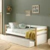 Vipack Margrit Day Bed In White & Oak With Trundle Drawer -bedding sale mgco90rb24 02 1