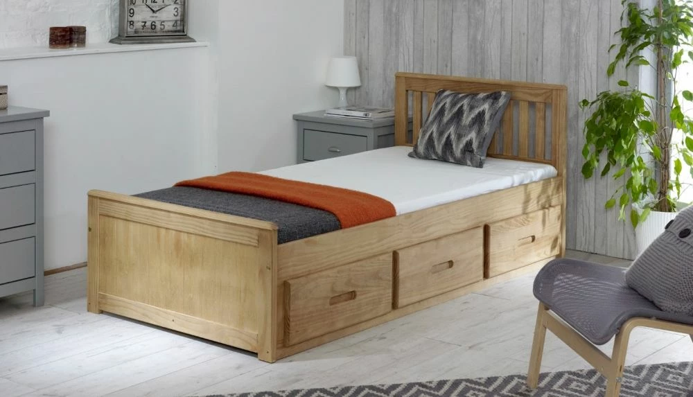 Amani UK Mission Storage Bed In Waxed Pine 4 Amani UK Mission Storage Bed In Waxed Pine - Image 2