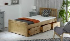 Amani UK Mission Storage Bed In Waxed Pine