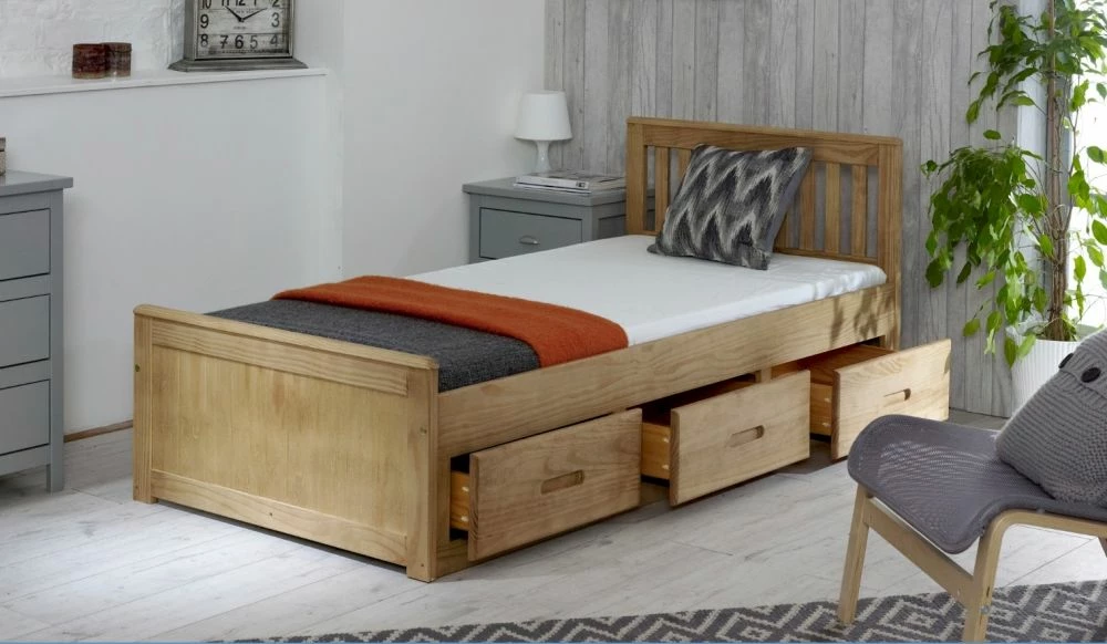 Amani UK Mission Storage Bed In Waxed Pine 3 Amani UK Mission Storage Bed In Waxed Pine