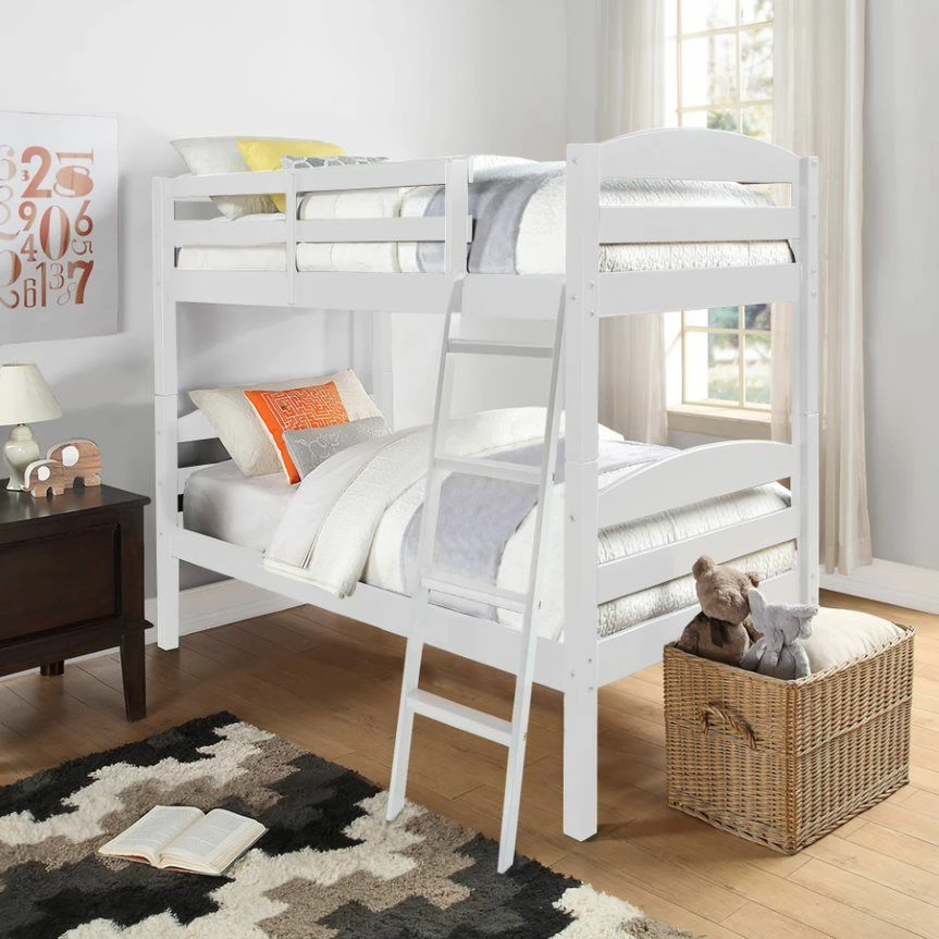 Moderna Wooden Single Bunk Bed In White 3 Moderna Wooden Single Bunk Bed In White