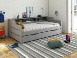 Layla Day Bed With Trundle In Grey
