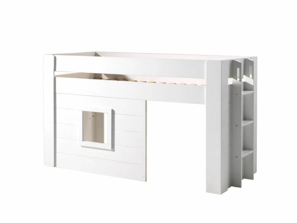 Vipack Noah Kids Mid Sleeper Bed With Stairs In White 6 Vipack Noah Kids Mid Sleeper Bed With Stairs In White - Image 4