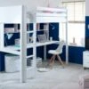 Thuka Nordic High Sleeper Bed 2 In White With Desk And Shelving 1 Thuka Nordic High Sleeper Bed 2 In White With Desk And Shelving -bedding sale nordichigh2fltwhite 2