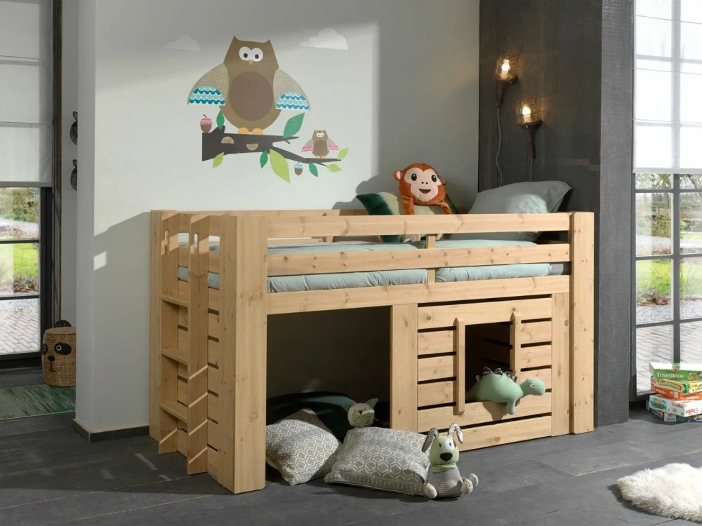 Vipack Oliver Kids Mid Sleeper Bed In Oak 3 Vipack Oliver Kids Mid Sleeper Bed In Oak