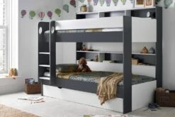 Oliver Grey & White Wooden Storage Bunk Bed With Storage Drawer