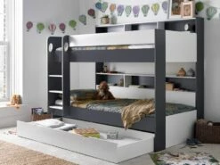 Oliver Grey & White Wooden Storage Bunk Bed -bedding sale oliver grey landscape 2 1
