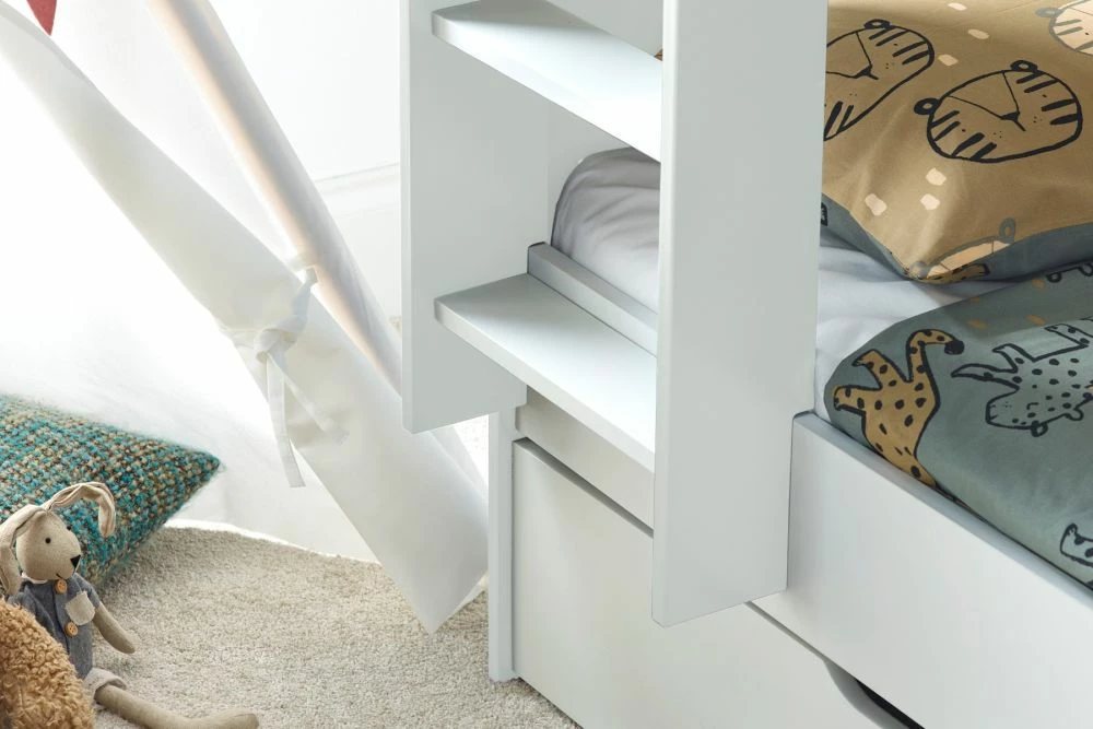 Oliver White Wooden Storage Bunk Bed With Storage Drawer 7 Oliver White Wooden Storage Bunk Bed With Storage Drawer - Image 5