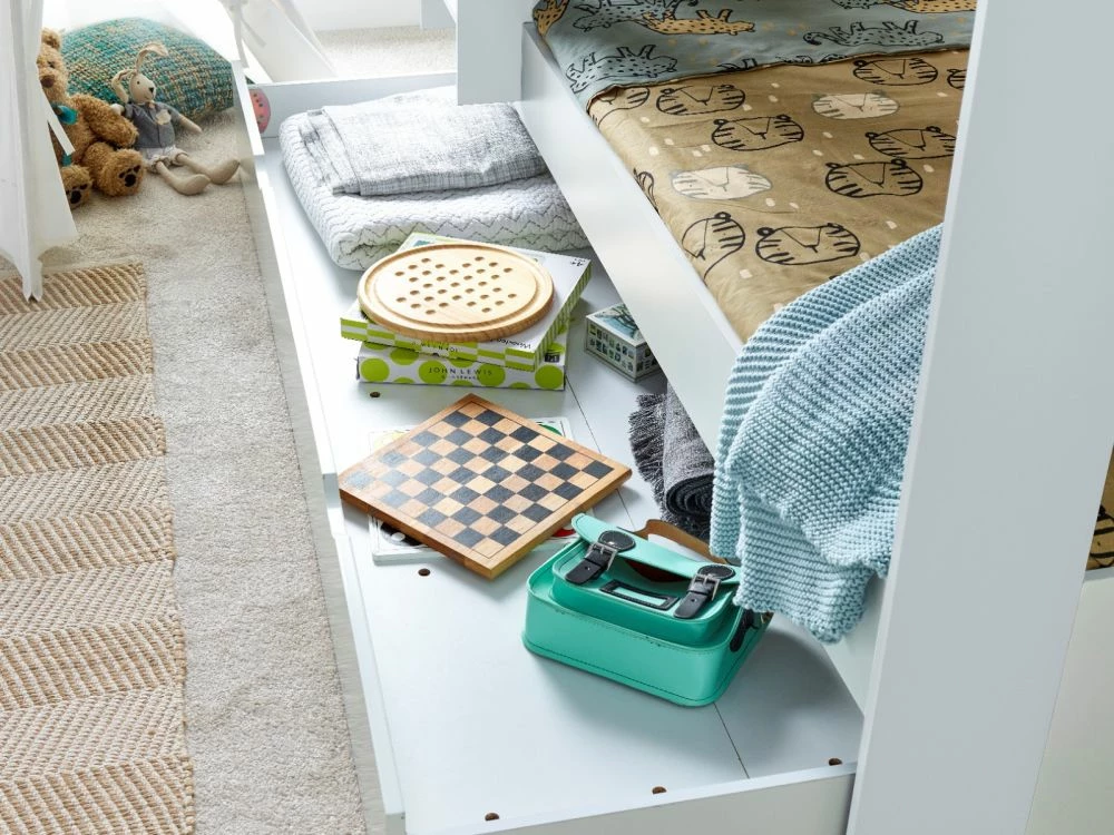 Oliver White Wooden Storage Bunk Bed With Storage Drawer 4 Oliver White Wooden Storage Bunk Bed With Storage Drawer - Image 2