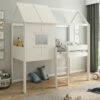 Kids Avenue Midi Playhouse Mid Sleeper Bed In White -bedding sale ordi midi frame only