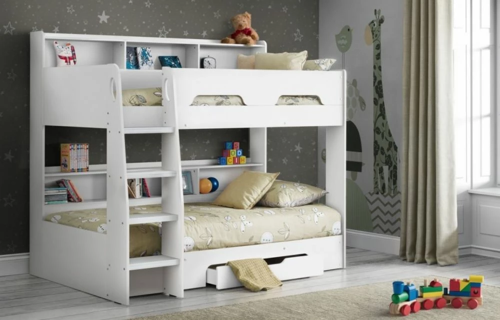 Julian Bowen Orion White Bunk Bed & Storage Drawer And Shelves 3 Julian Bowen Orion White Bunk Bed & Storage Drawer And Shelves