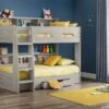Julian Bowen Orion Bunk Bed In Grey Oak With Storage Drawer & Shelves -bedding sale orion bunk grey oak image 1