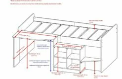 Kidsaw Pilot Cabin Bed In Grey -bedding sale pcbw all dimensions 2